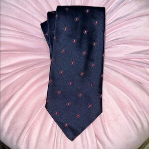 The American Edition Collection Men’s Necktie - Navy Blue Tie w/ Red Accents EUC